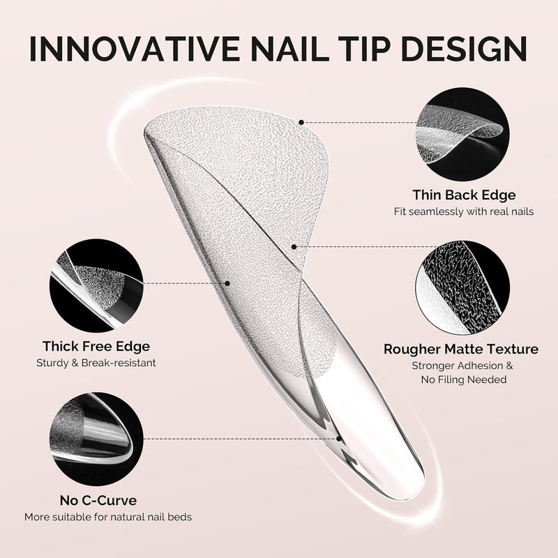 Full Cover Soft Gel Nail Tips Medium Almond 300pcs