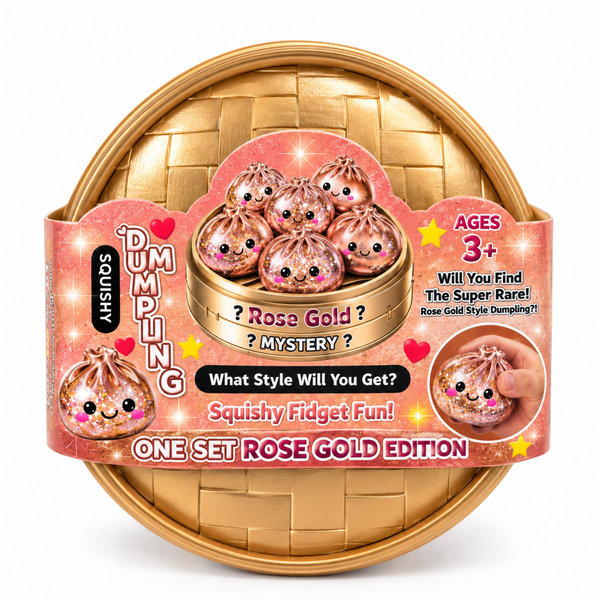 Verpakking van de Mystery Dumpling Squishy Rose Gold Edition