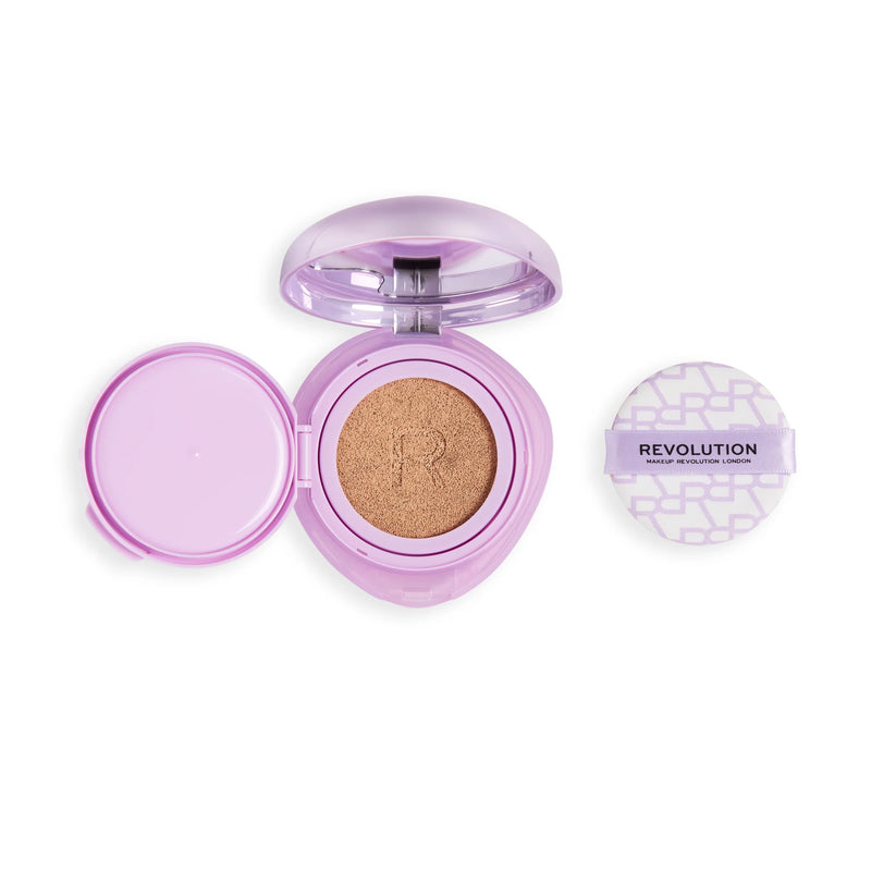 Revolution Superdewy Cushion Foundation Medium Neutral, lichte foundation met glow