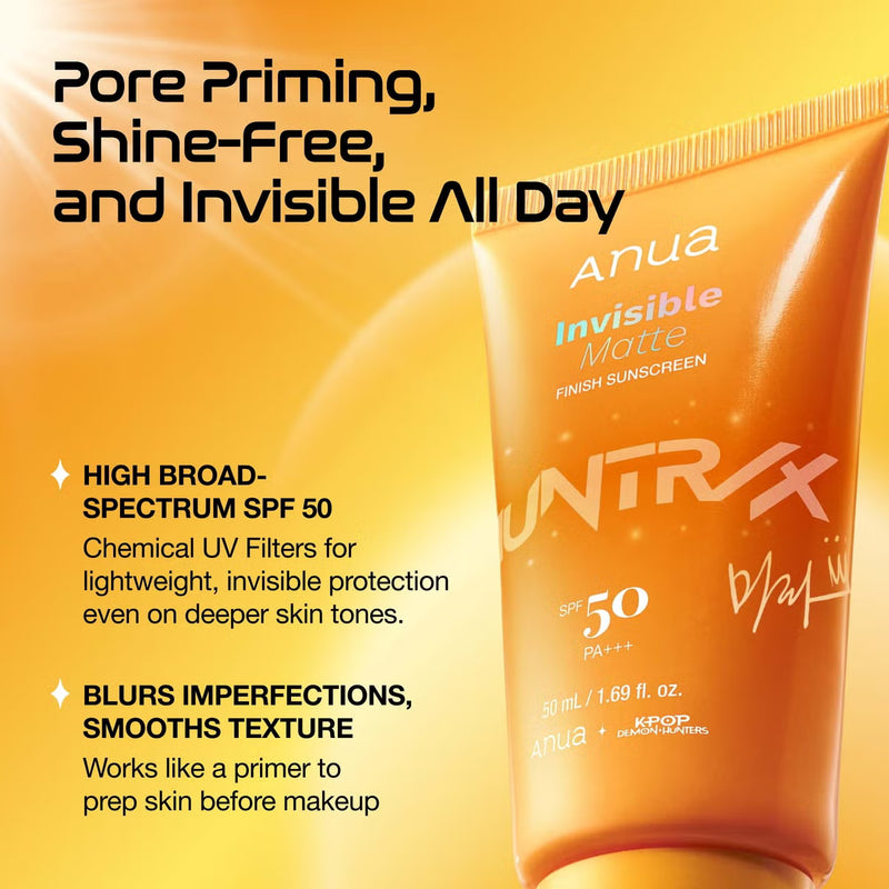 Anua K-Pop Demon Hunters Invisible Matte Finish Sunscreen SPF 50