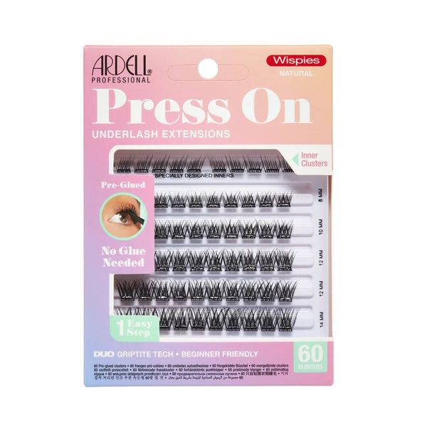 Ardell Press On Lash Wispies Natural, pre-glued wimperclusters in 60 stuks
