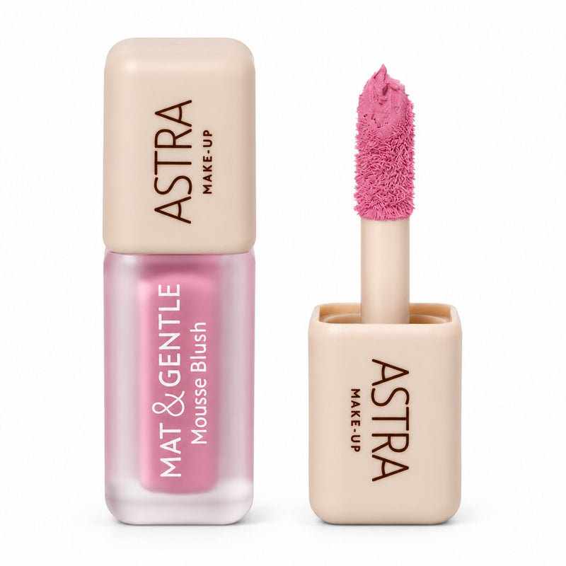 Astra Make Up Mat & Gentle Mousse Blush Tulle, poederachtige blush met mousse textuur