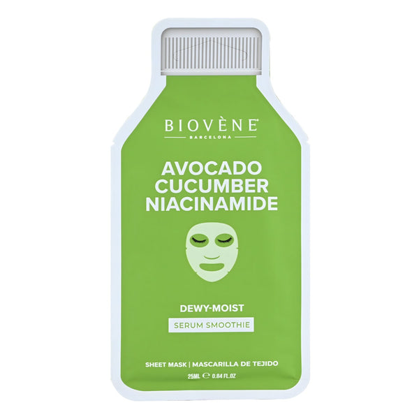 Biovene Avocado + Niacin Dewy Moist! Smoothie Serum Sheet Mask With Firming Niacinamide, Cucumber And Avocado