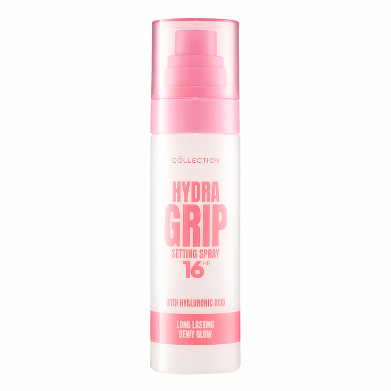 Collection Hydra Grip Setting Spray, fijne nevel voor langhoudende make-up met hydraterende ingrediënten.