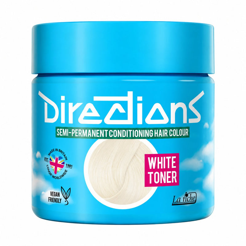 Directions Hair Color #white Toner, semi-permanente haarverf die gele en oranje ondertonen neutraliseert