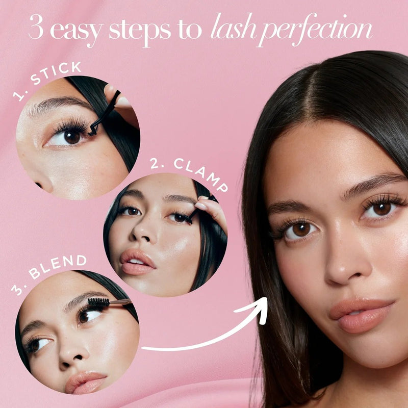 Lola's Lashes Pre-glued Lashes Bold Definition 14mm, voorgelijmde wimperclusters voor volume.
