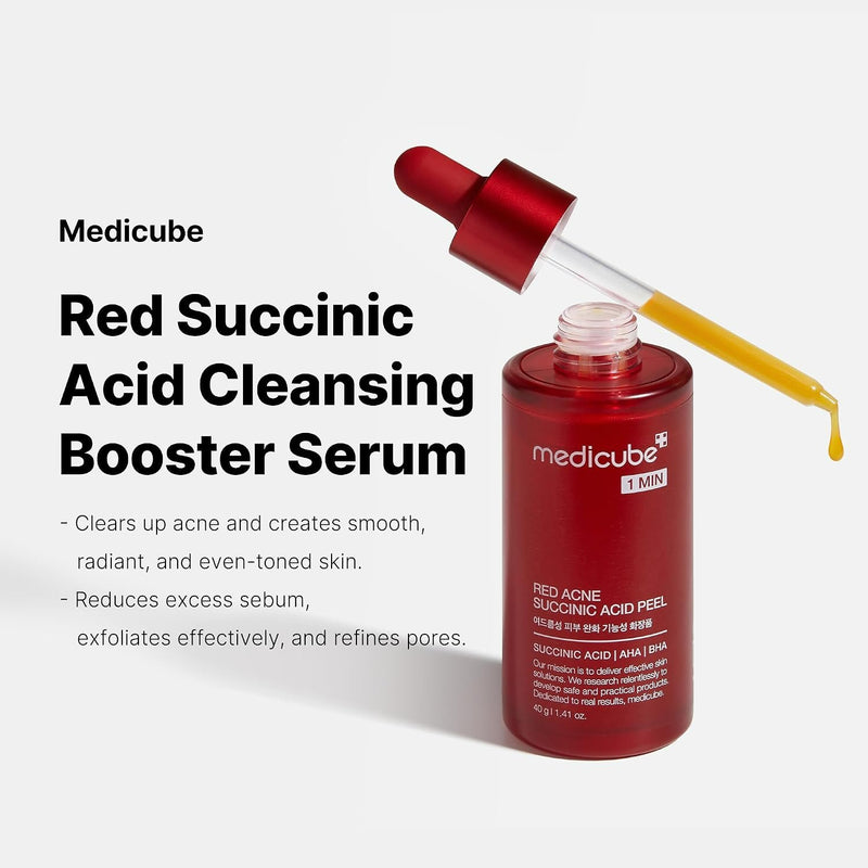 Medicube RED ACNE Succinic ACID Peel, exfoliant serum om acne en onzuiverheden te verminderen
