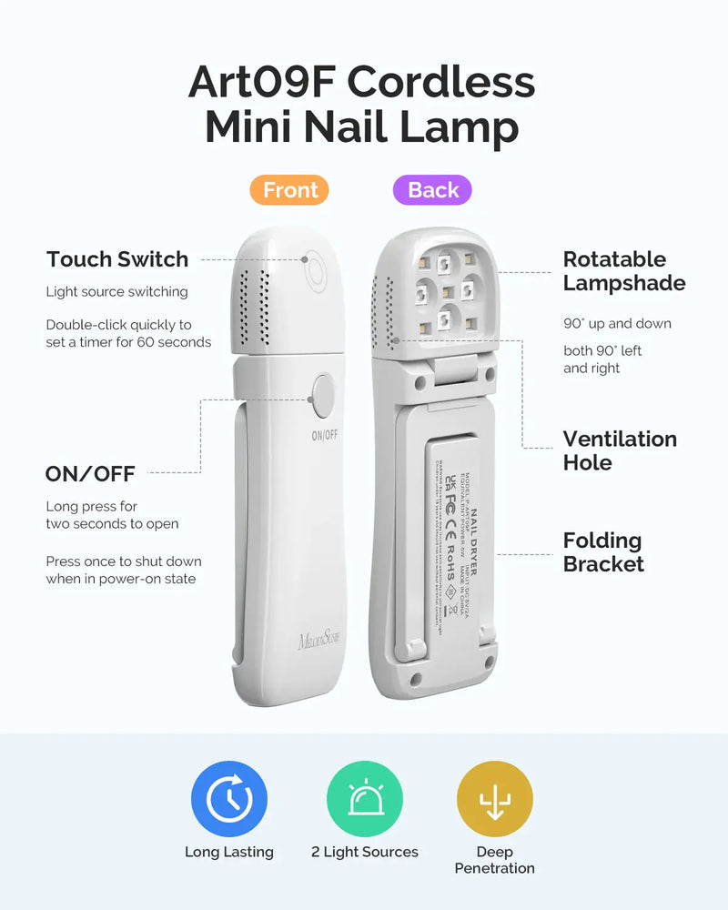 MelodySusie Foldable & Standable 2-in-1 Design LED/UV Nail Lamp