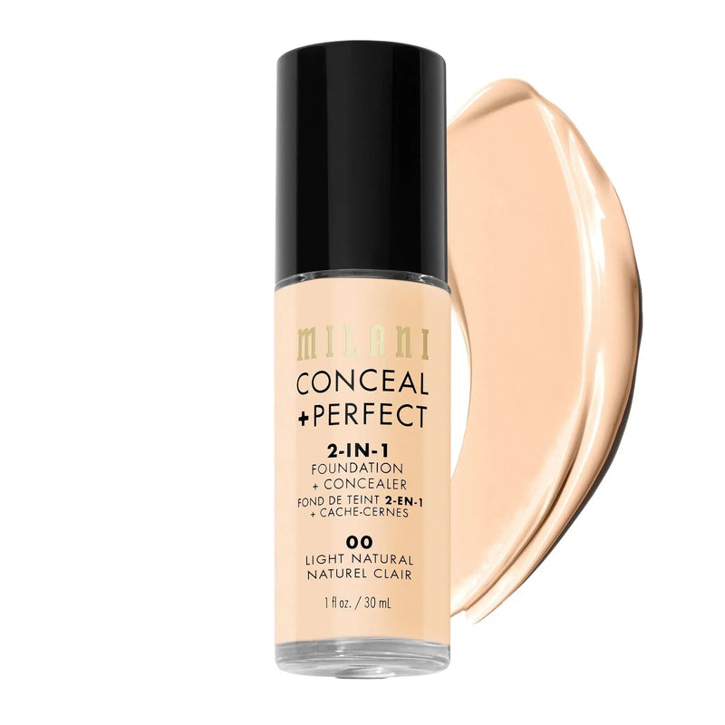 Milani 2-in-1 Foundation and Concealer 00 Light Natural, foundation en concealer in één