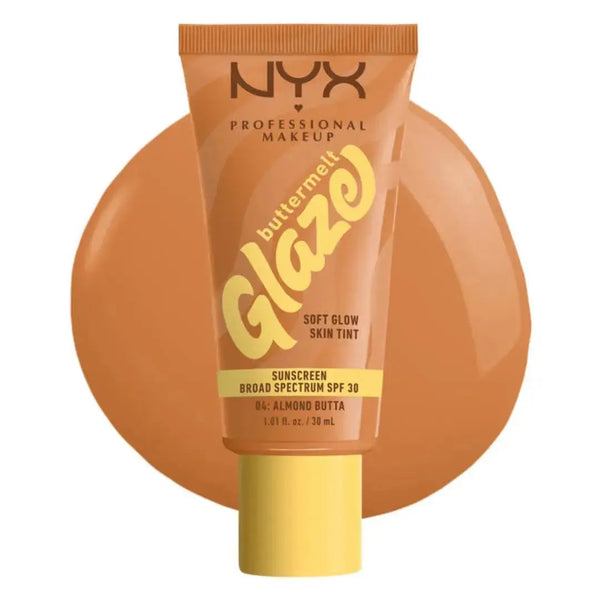 NYX Professional Makeup Buttermelt Glaze Soft Glow Skin Tint SPF 30 Almond Butta, vloeibare foundation