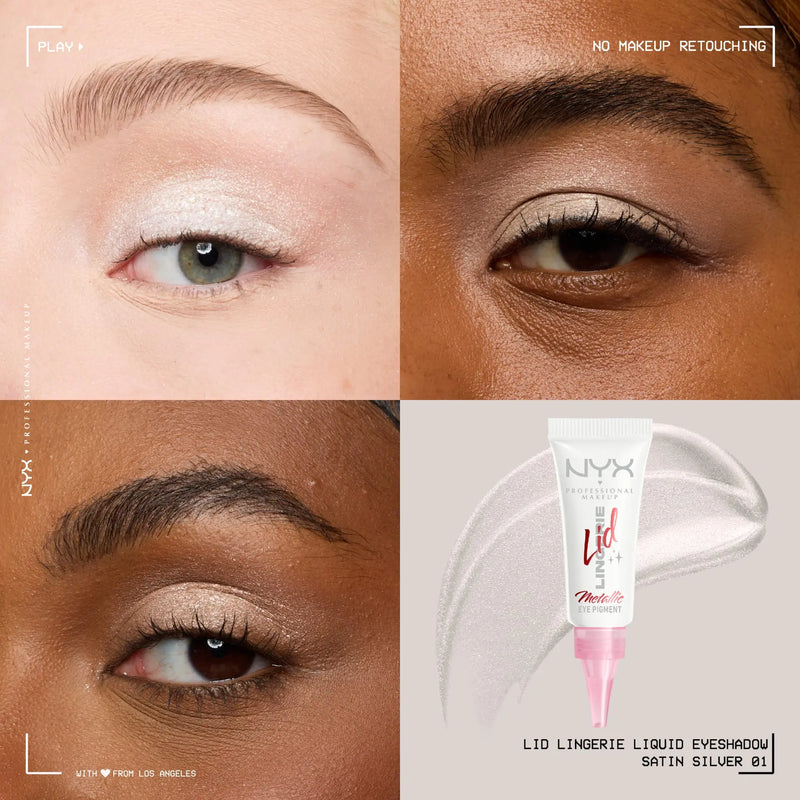 NYX Professional Makeup Lid Lingerie Cream Eye Pigment 01 Satin Silver