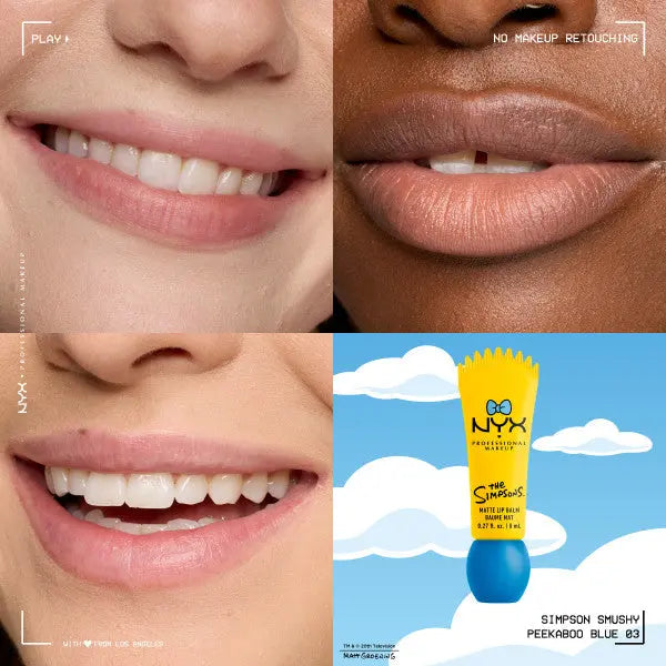 NYX Professional Makeup Simpson Smushy Blurred Finish Matte Lip Balm Maggie Peekaboo Blue
