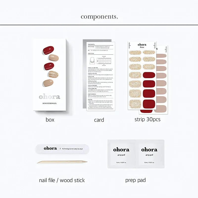 Ohora Semi Cured Gel Nail Strips N Rosewood