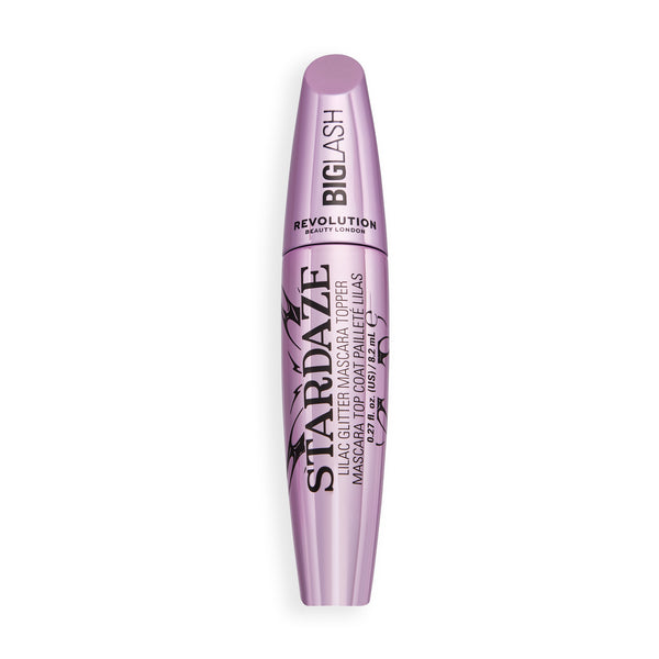 Revolution Stardaze Glitter Mascara Topper Fairy Lilac, lila tube met zwarte opdruk