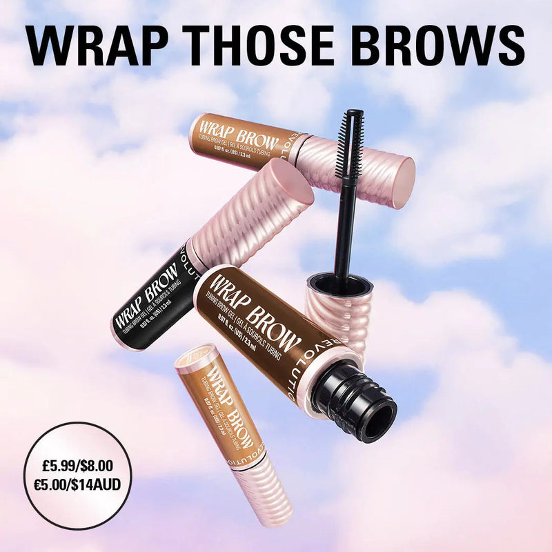 Revolution Wrap Brow Warm Medium Brown, tubing brow gel voor wenkbrauwen