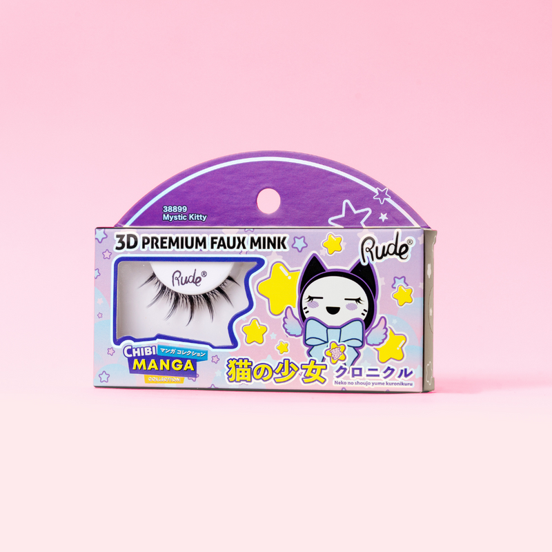 Rude Cosmetics Chibi Manga Collection 3D Faux Mink Lashes Mystic Kitty, nepwimpers voor een anime-look, foto 5 van 5