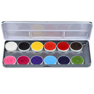 Aqua Face & Body Paint 12 Color Palette Sparkling Faces