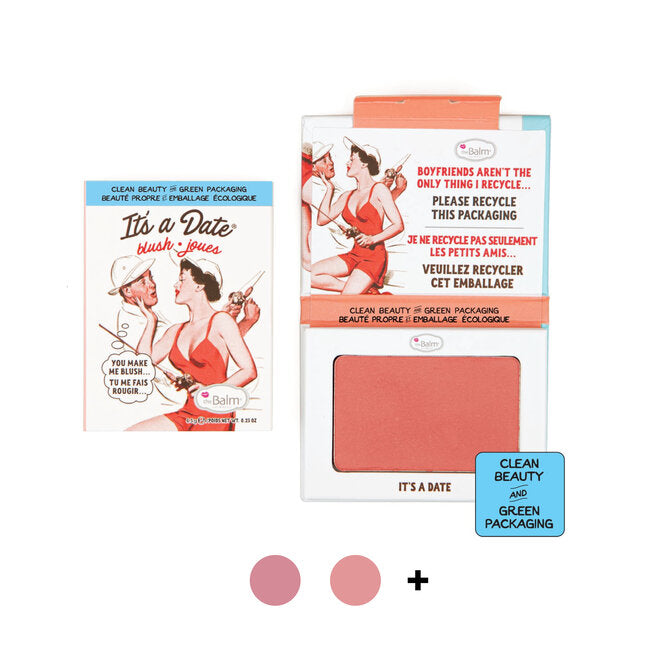 TheBalm Blush It’s A Date, zachte roze poederblush met vintage verpakking