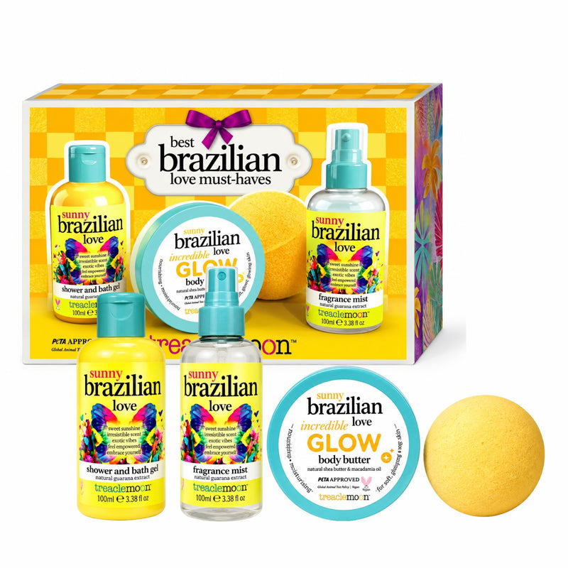 Treaclemoon Best Brazilian Love Must Haves giftset met douchegel, fragrance mist, body butter en bath fizzer