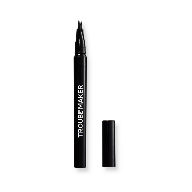 Trouble Maker Fluffer Brow Brush Natural Brow Pen Soft Black voor volle wenkbrauwen