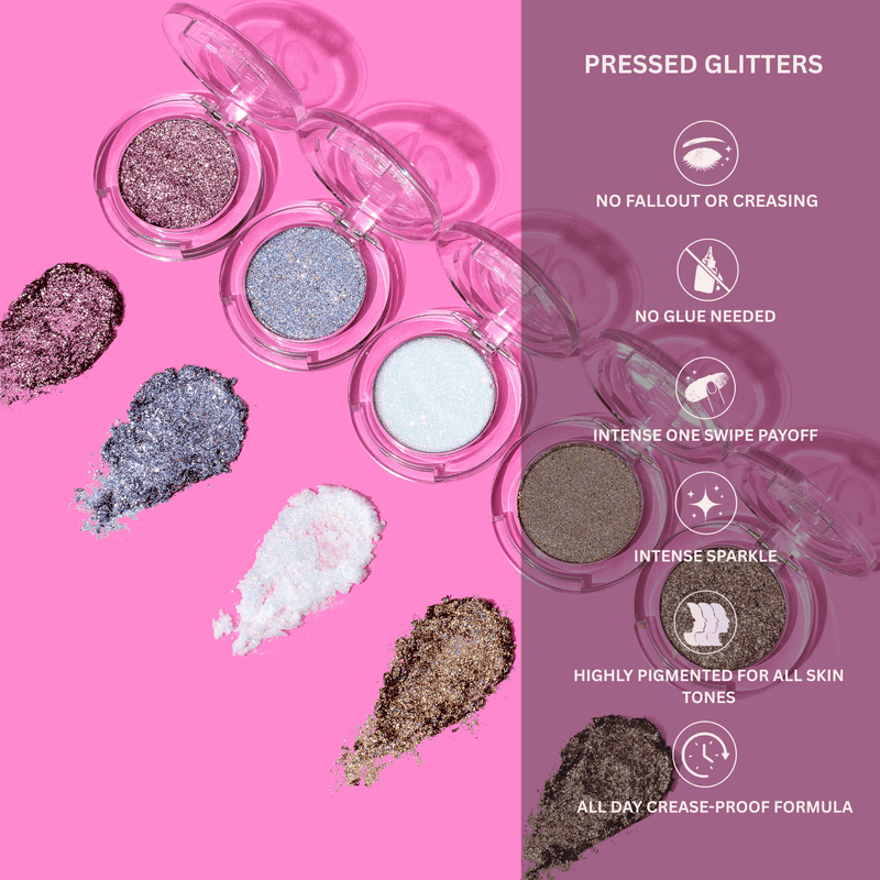 Vani Cosmetics Pressed Glitter Meteor, foliebruine glitter oogschaduw, foto 5 van 7