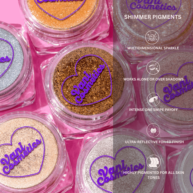 Vani Cosmetics Shimmer Pigment Lunar, geelgoud oogschaduwpigment, foto 3 van 7