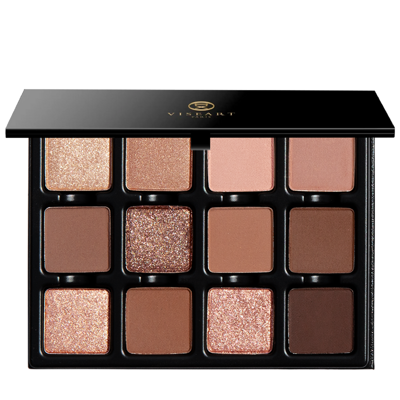 Viseart Praline Dulce Étendu oogschaduwpalette met 12 warme, aardse tinten
