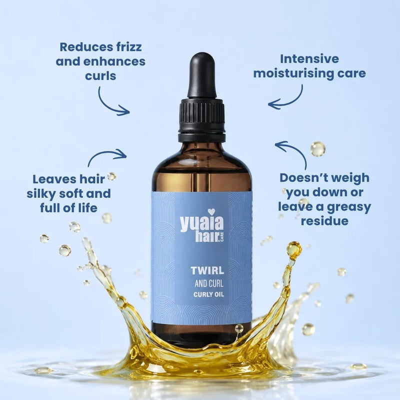 Yuaia Haircare Twirl and Curl Curly Oil, haarolie voor glanzende en gedefinieerde krullen, foto 3 van 9