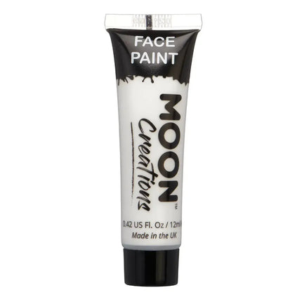 Witte face en body paint voor schmink op gezicht en lichaam