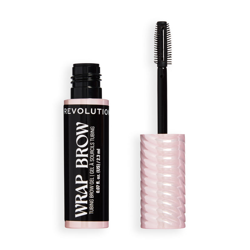 Revolution Wrap Brow Ebony Black, tubing wenkbrauwgel in de kleur zwart