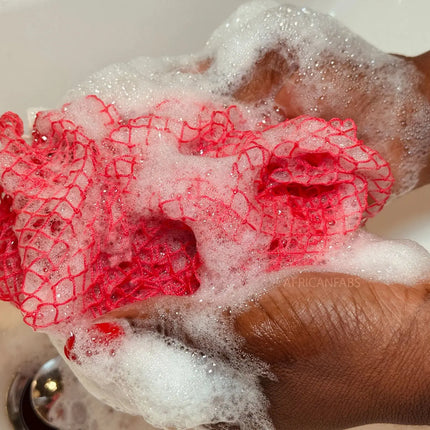 African Fabs African Net Sponge Sapo Pastel Pink