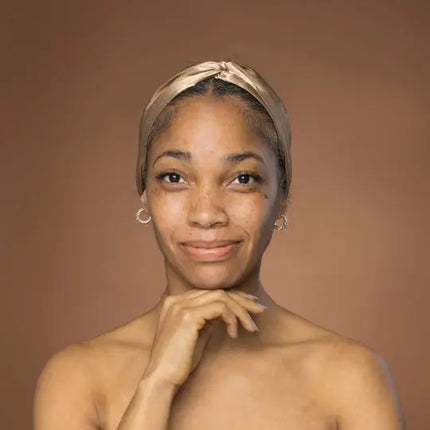 African Fabs Satin Headband With Twist Khaki