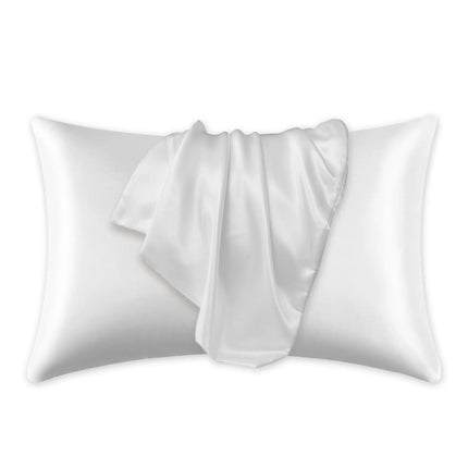 African Fabs Silky Satin Pillowcase White