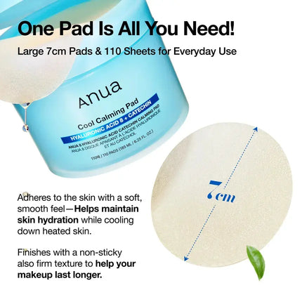 Anua 8 Hyaluronic Acid Catechin Calming Pad