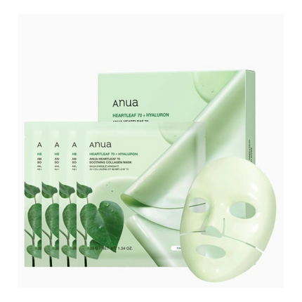 Anua Heartleaf 70 Soothing Collagen Mask 4-Pack