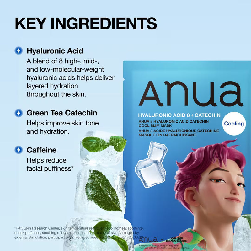 Anua K-Pop Demon Hunters 8 Hyaluronic Acid Catechin Cool Slim Mask Abby Saja