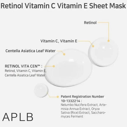 APLB Retinol Vitamin C Vitamin E Sheet Mask