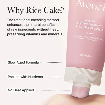 Arencia Rosehip Mild Ph Balancing Rice Cake Cleanser