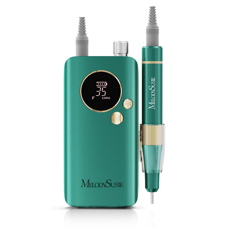 Groene MelodySusie SM200F nagelfrees met los handstuk en verlicht display dat 35 K.RPM toont