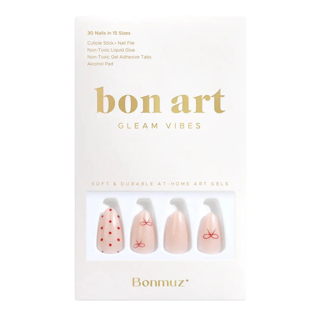 Bonmuz Press-On Nails Berry Bows