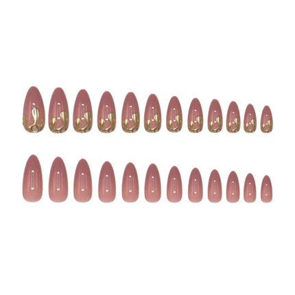 Boozyshop 24 pcs Press On Nails Dripping Gold