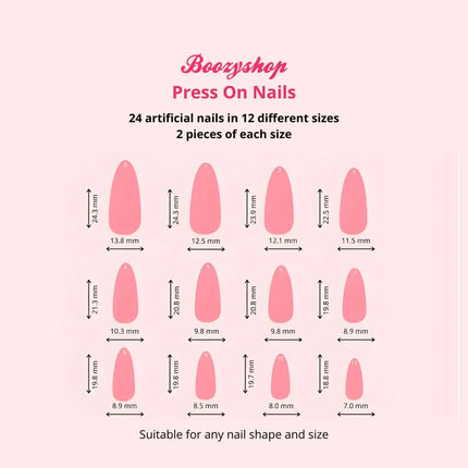 Boozyshop 24 pcs Press On Nails Dripping Gold