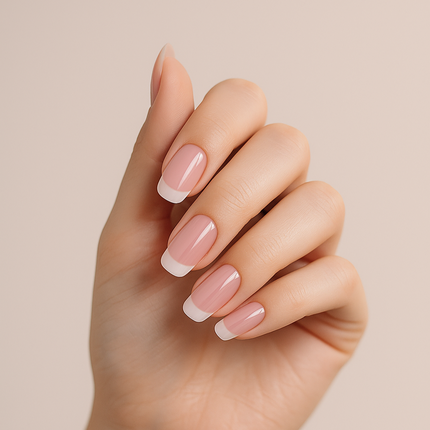 Boozyshop Press On French Nails White / Pink