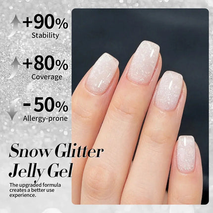 Born Pretty Jelly Nude Snow Glitter Gel JN90