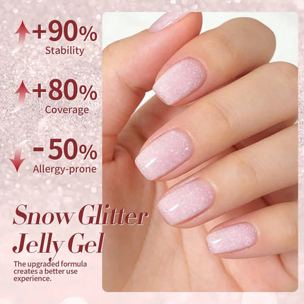 Born Pretty Jelly Nude Snow Glitter Gel JN91