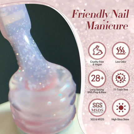 Born Pretty Jelly Nude Snow Glitter Gel JN91