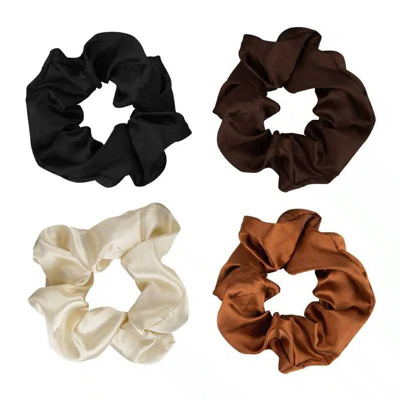 Brushworks Everyday Satin Scrunchie Set, set van zes satijnen scrunchies