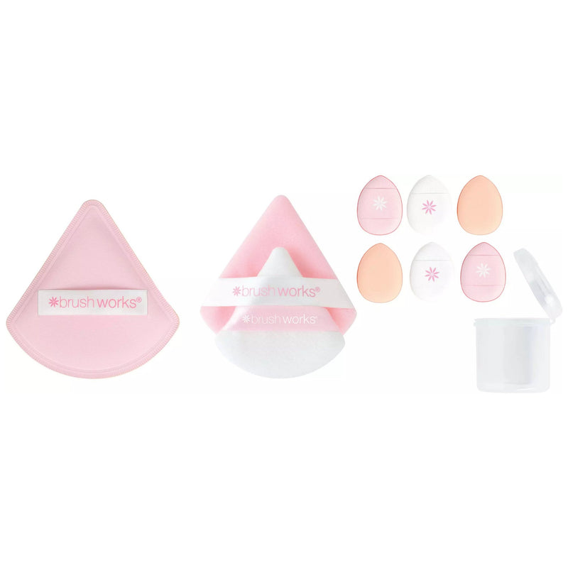 Brushworks Puff It Pretty Set, diverse make-up puffs en sponsjes voor vlekkeloze applicatie