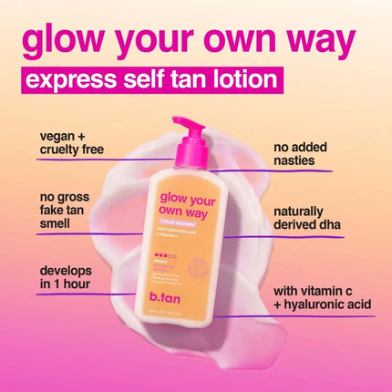 B.tan Glow Your Own Way Express Self Tan Lotion