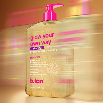 B.tan Glow Your Own Way Shimmer Gradual Self Tan Gel